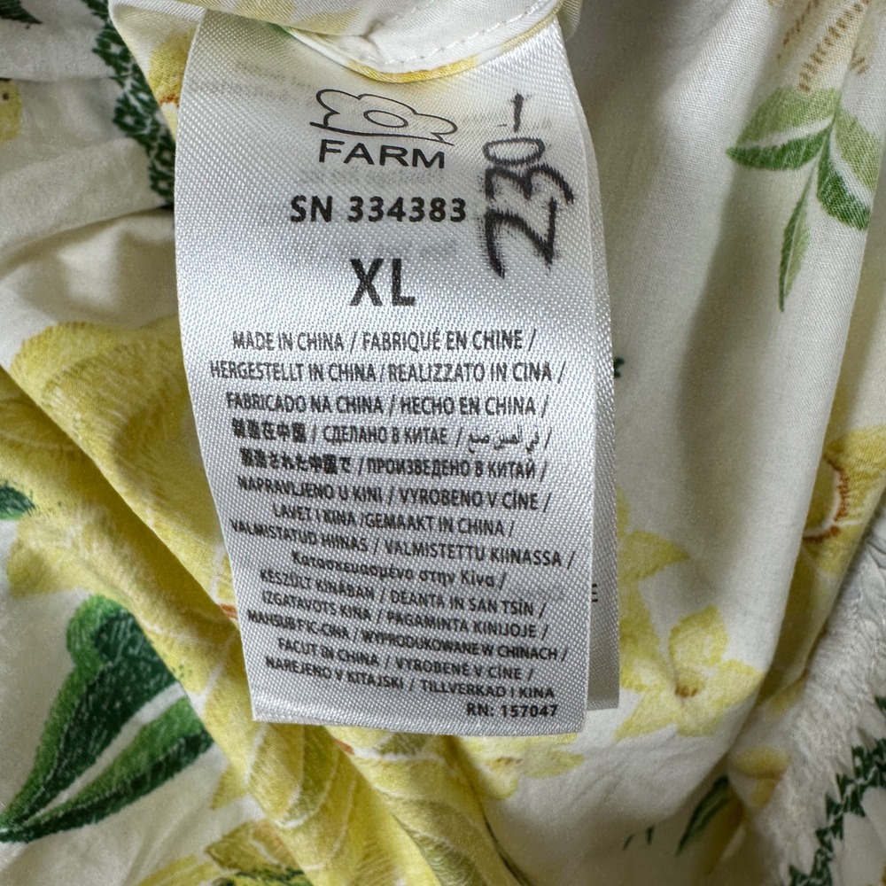 Farm Rio Women's XL Azaleia Mini Dress Off-White Yellow Floral Embroidered NWT - Picture 5 of 9
